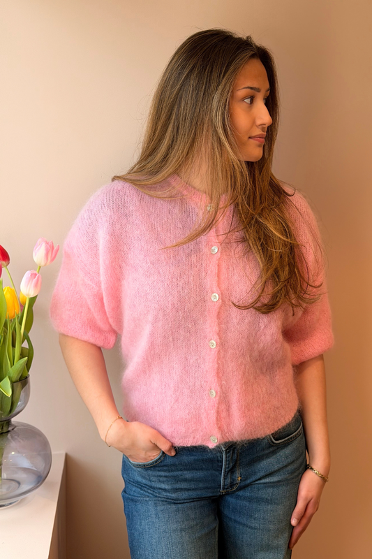 N-LORELL KNIT CARDIGAN BABY PINK