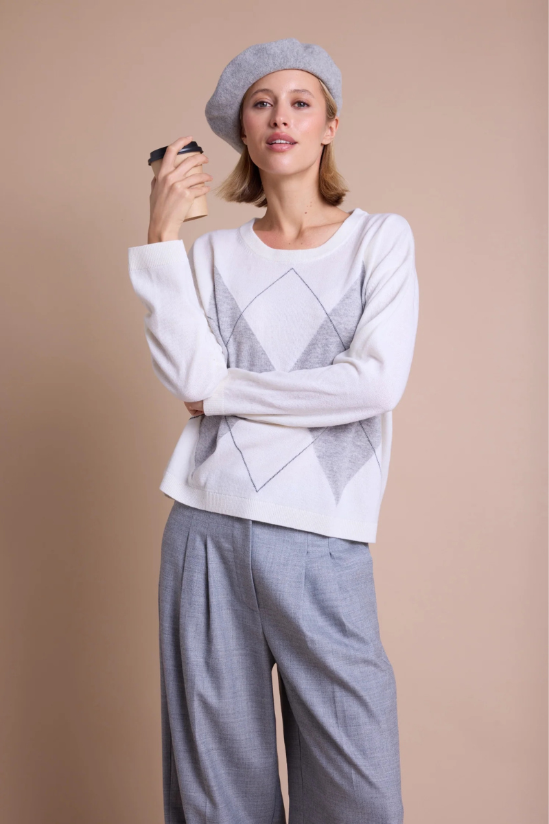LUCA JACQUARD CREME/GREY/ANTRACITE