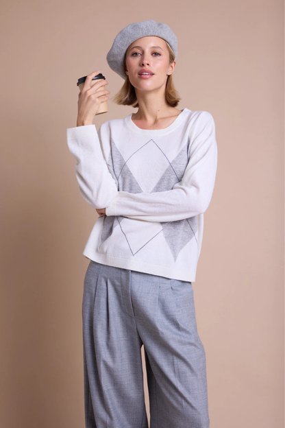 LUCA JACQUARD CREME/GREY/ANTRACITE