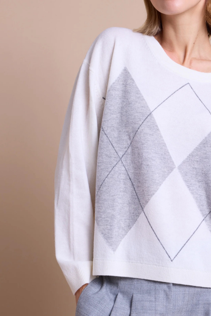 LUCA JACQUARD CREME/GREY/ANTRACITE