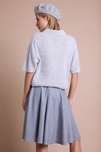GRANT KORTERMET POLOGENSER GREY MELANGE