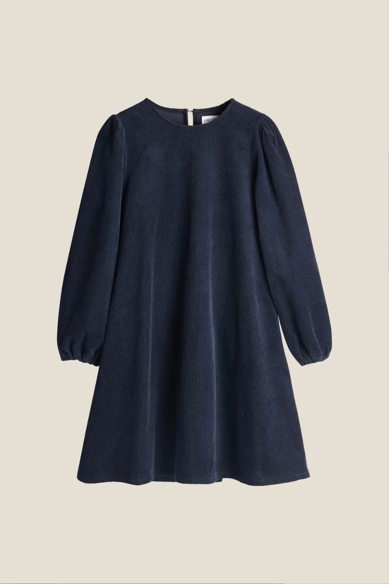 LUNA CORD DRESS DARK BLUE