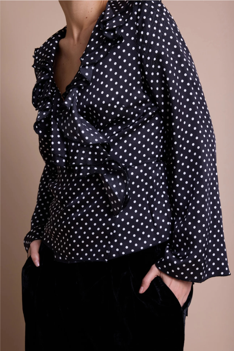 HONEY DOTS BLUSE BLACK