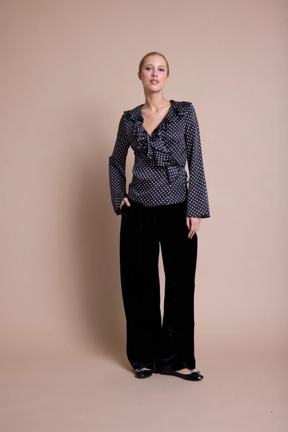 HONEY DOTS BLUSE BLACK