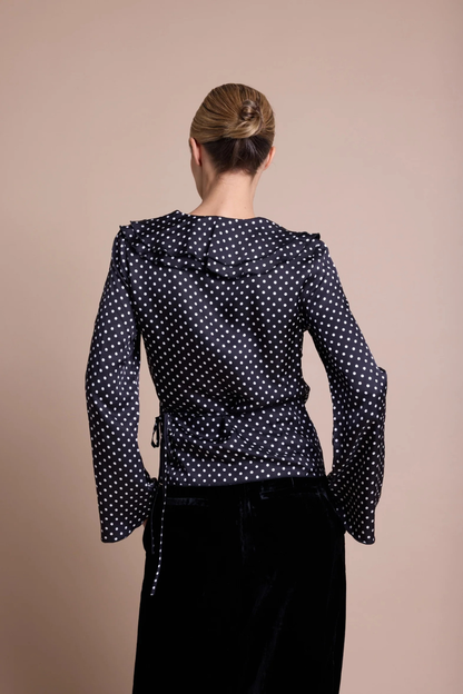 HONEY DOTS BLUSE BLACK
