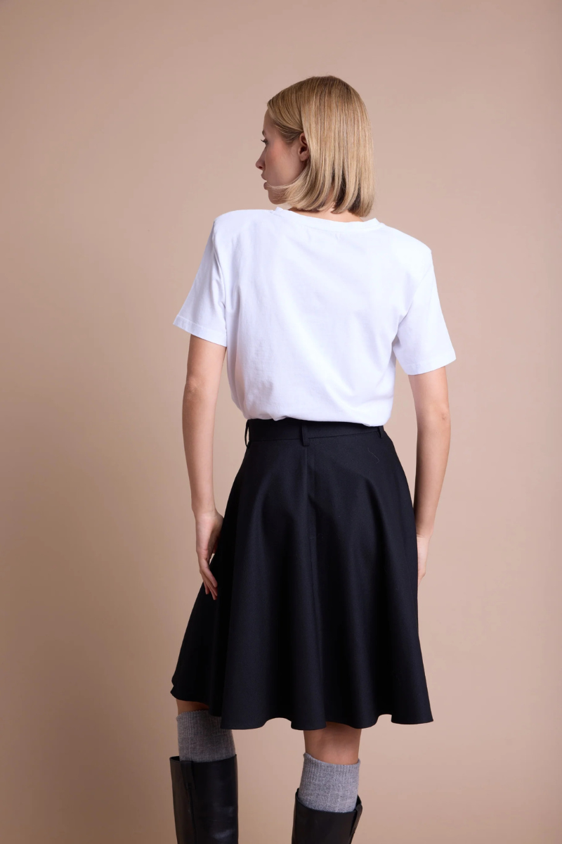 ASLAUG SOLID SKJØRT BLACK