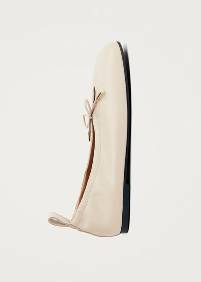 Rosalind Cream Leather Ballet Flats