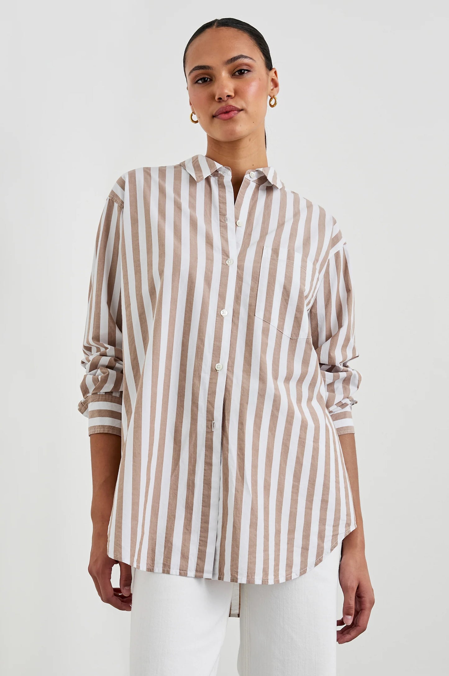 ELSA SHIRT RUSSET WHITE STRIPE