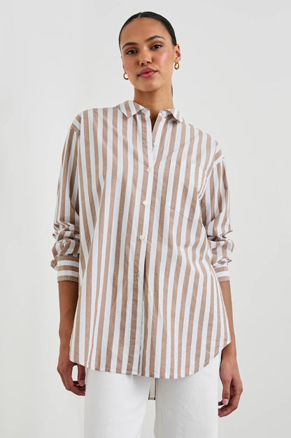 ELSA SHIRT RUSSET WHITE STRIPE
