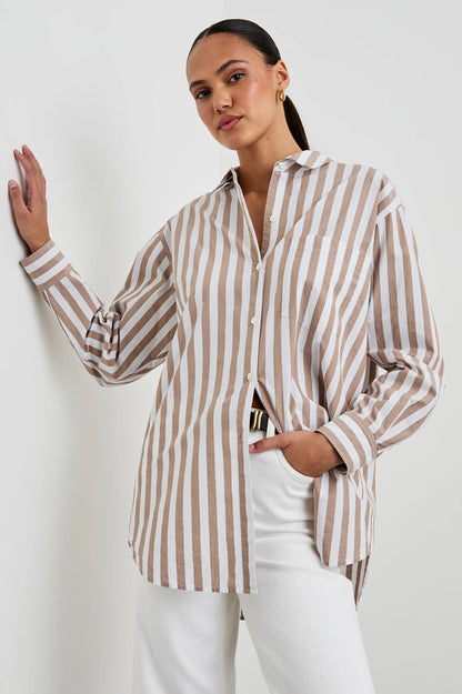 ELSA SHIRT RUSSET WHITE STRIPE