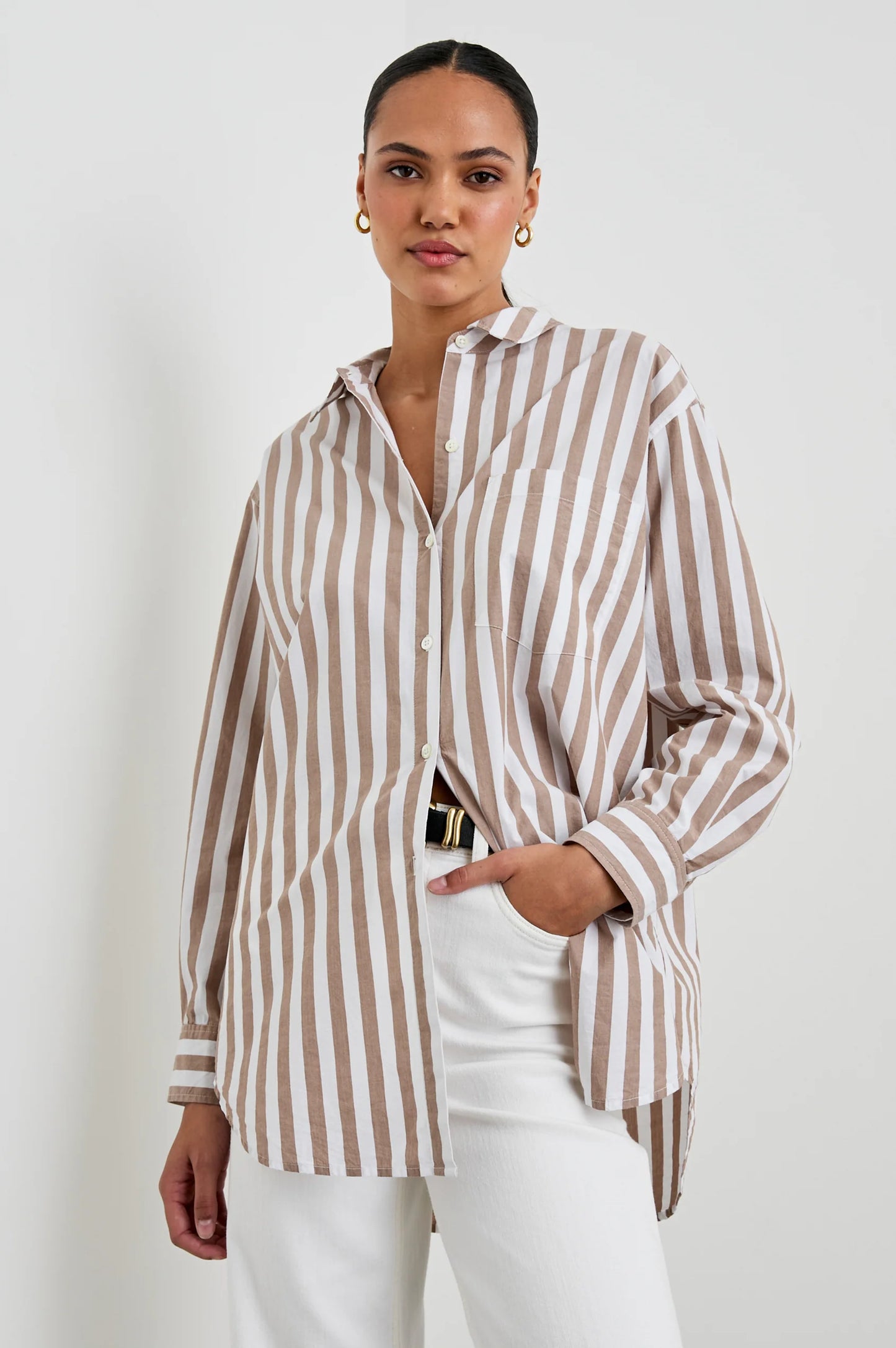ELSA SHIRT RUSSET WHITE STRIPE