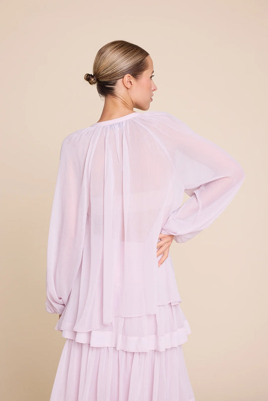 FLOWER SOLID BLOUSE PINK