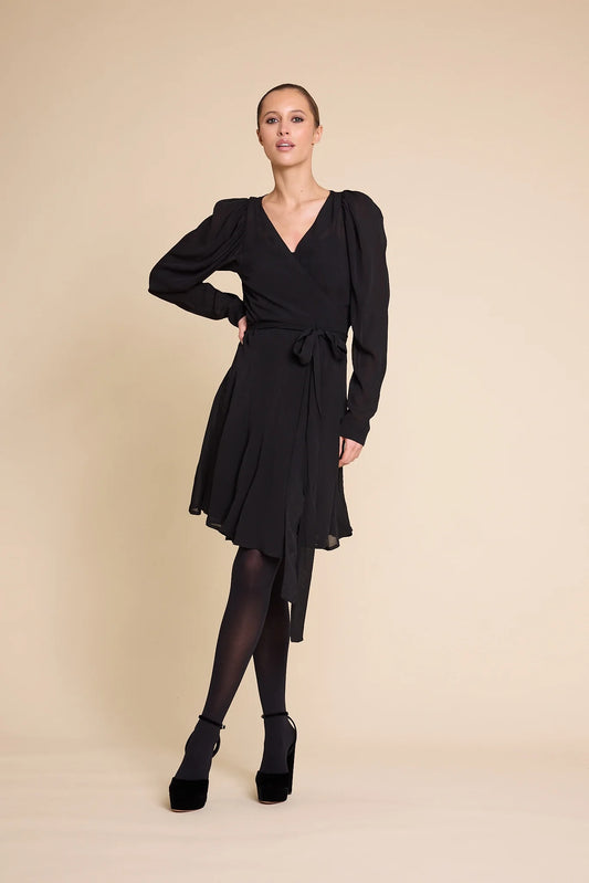 HARRIET VISCOSE DRESS BLACK