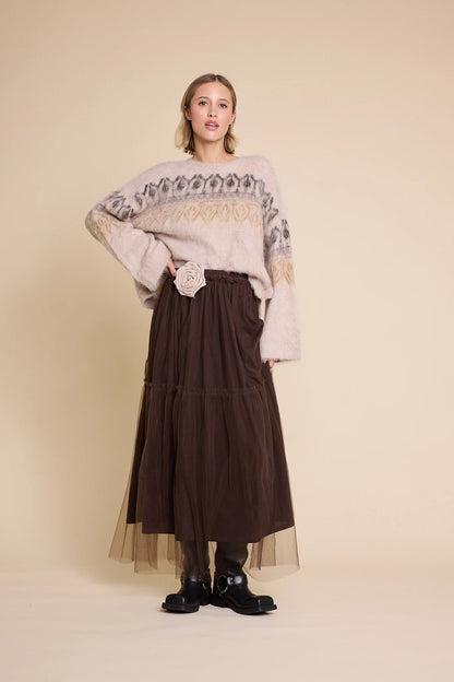 HAY TULLE SKIRT BROWN