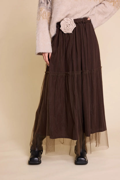 HAY TULLE SKIRT BROWN