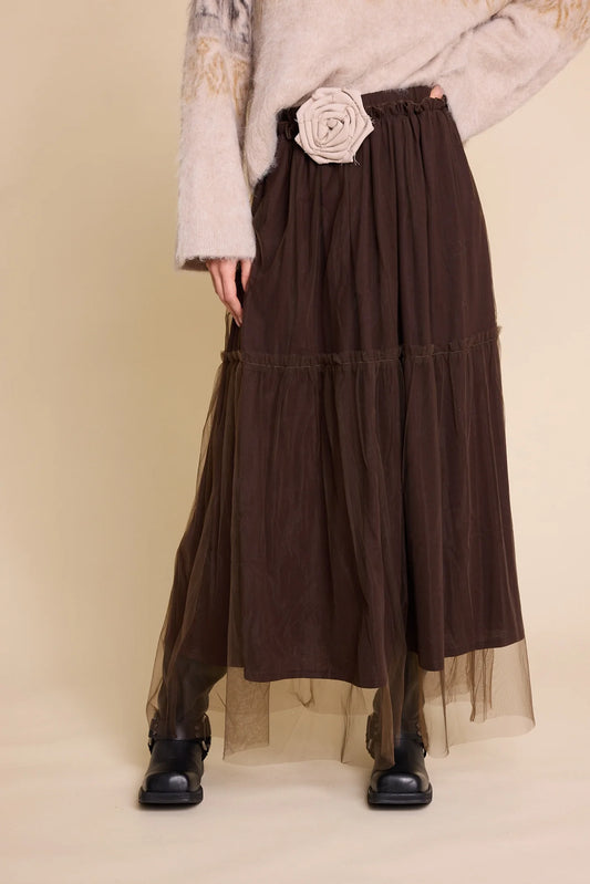 HAY TULLE SKIRT BROWN