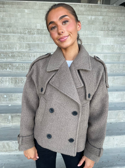 HANNI BOUCLE JACKET - GREY/BROWN