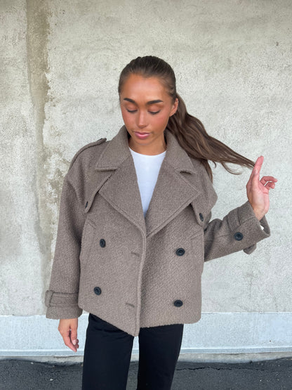 HANNI BOUCLE JACKET - GREY/BROWN