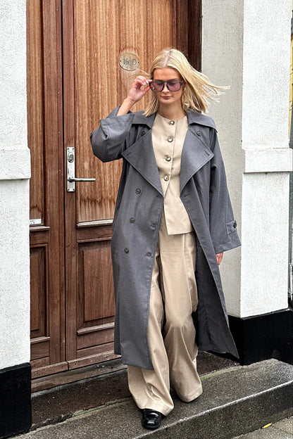 KEALYN COAT DARK GREY MELANGE