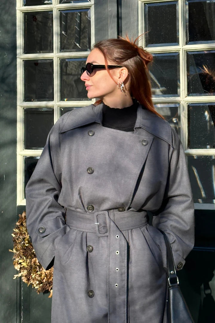 KEALYN COAT DARK GREY MELANGE