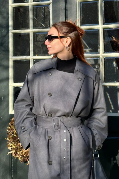 KEALYN COAT DARK GREY MELANGE