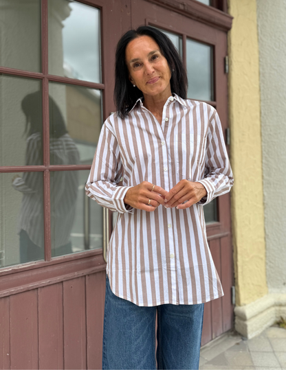 ELSA SHIRT RUSSET WHITE STRIPE