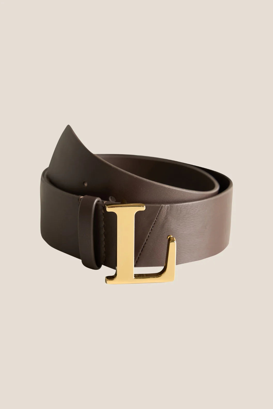 L-BELT BROWN W/GOLD