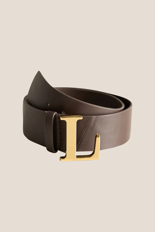 L-BELT BROWN W/GOLD