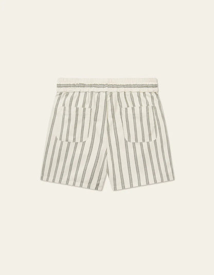 LAWSON STRIPE SHORTS IVORY/CHIVE GREEN