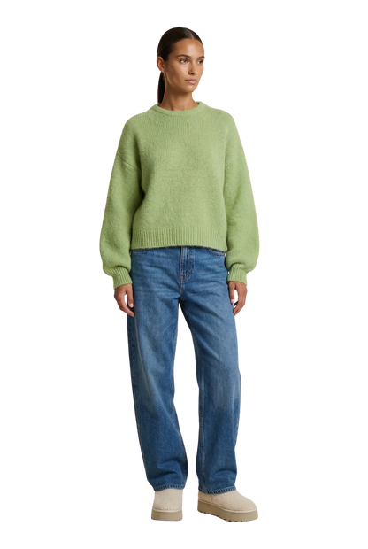 LIANA ROUND NECK PULLOVER TEA GREEEN