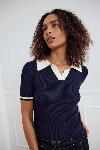 LILO POLO KNIT NAVY SUGAR COMBO