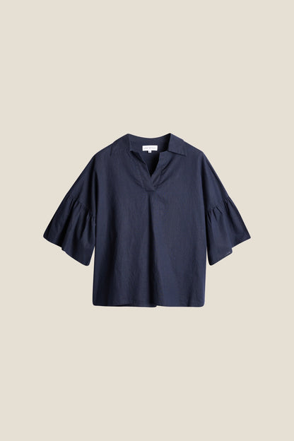 LISA LINEN BLOUSE DK. BLUE
