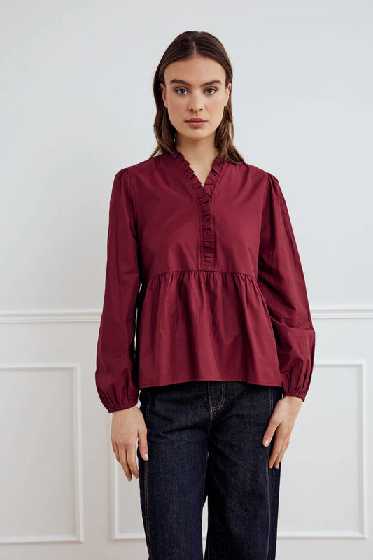 MATTI BLOUSE DUSTY MAHOGANY