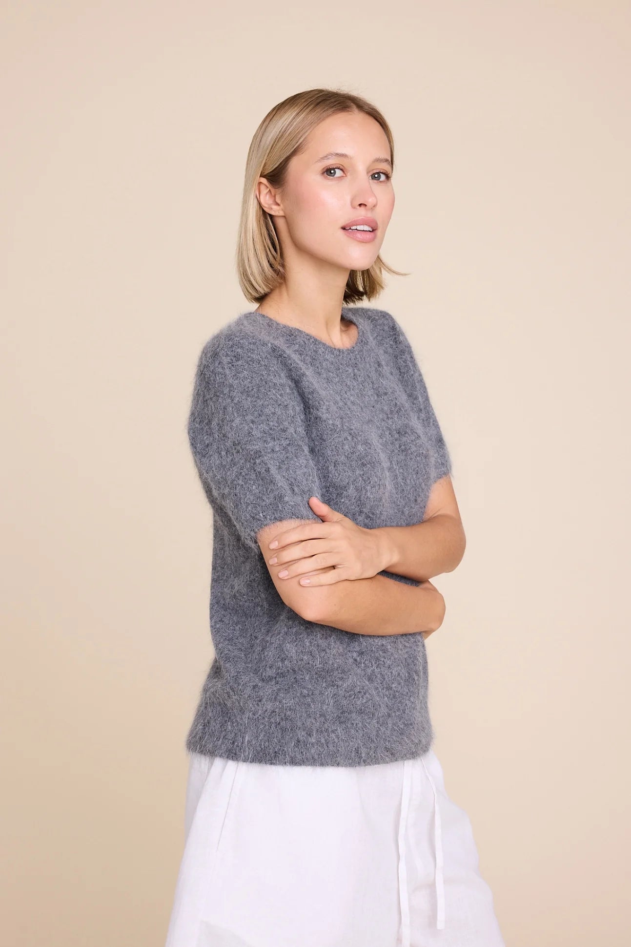 MONROE 24 KNITTED T-SHIRT ANTRACITE