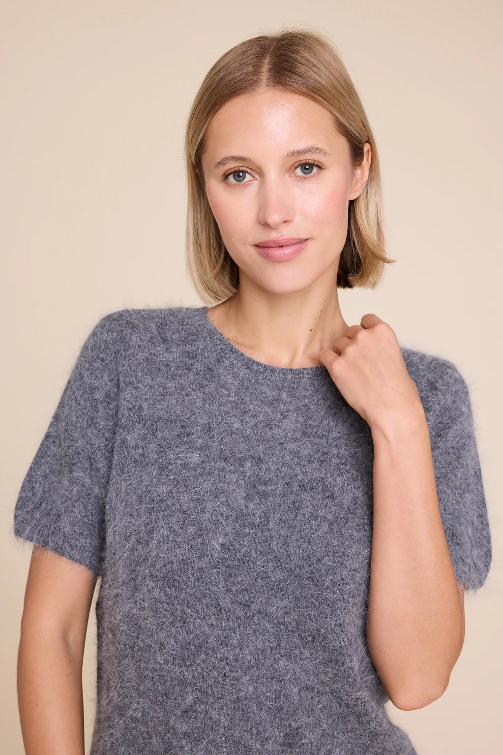 MONROE 24 KNITTED T-SHIRT ANTRACITE