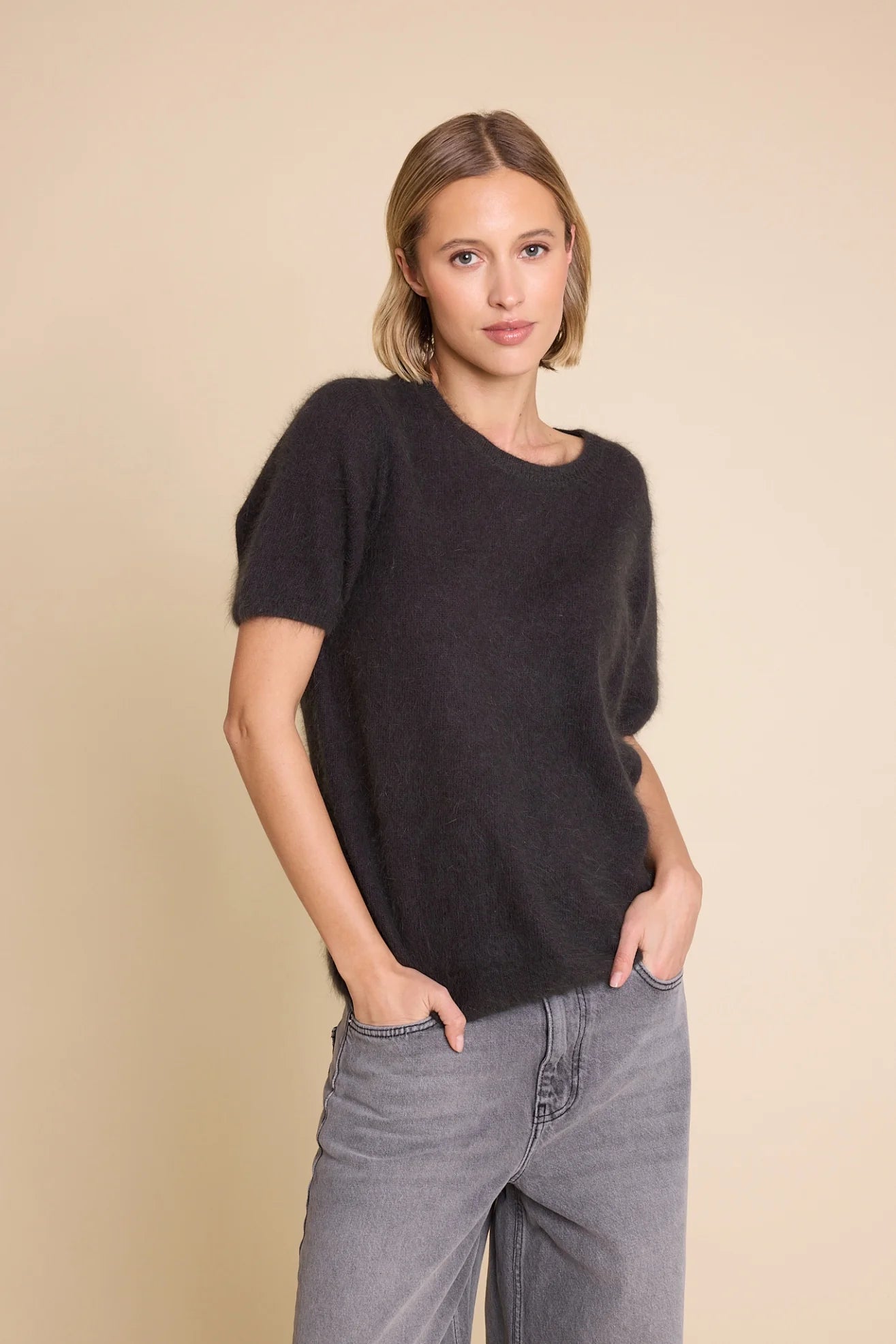 MONROE 24 KNITTED T-SHIRT BROWN