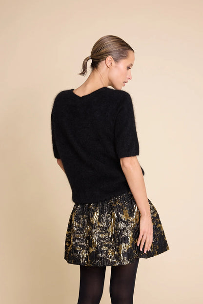 MONROE 24 KNITTED T-SHIRT  BLACK