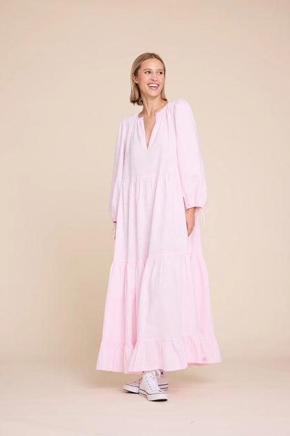 MUSE LINEN DRESS PINK