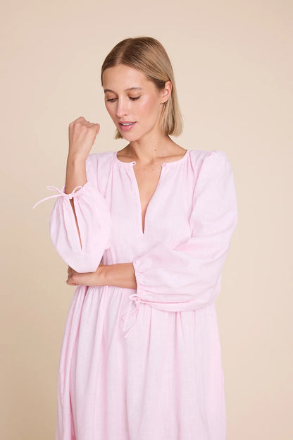 MUSE LINEN DRESS PINK