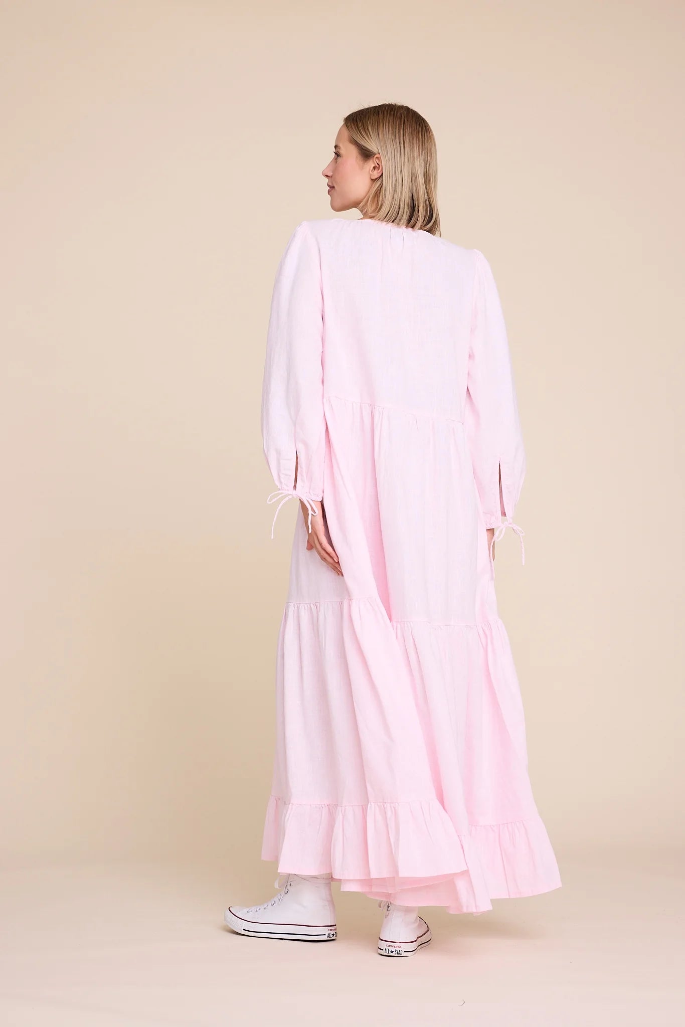 MUSE LINEN DRESS PINK