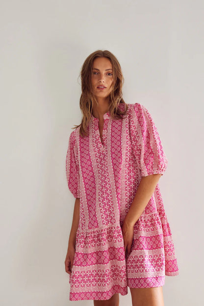LILLIANA DRESS PINK SUGAR COMBO