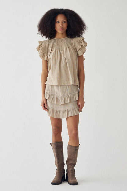MAURA BLOUSE GREY IVORY