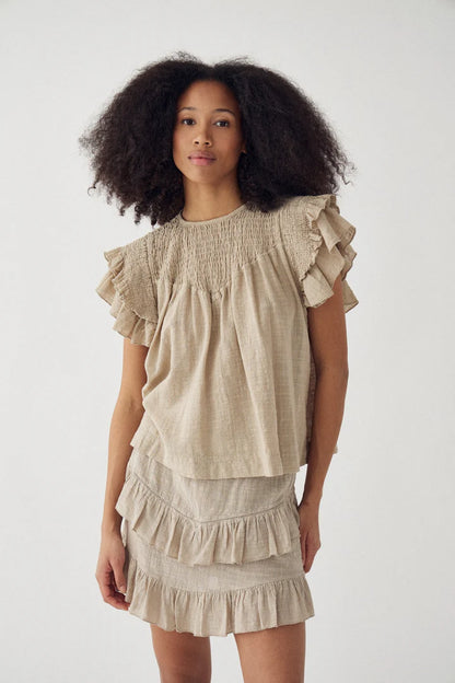MAURA BLOUSE GREY IVORY