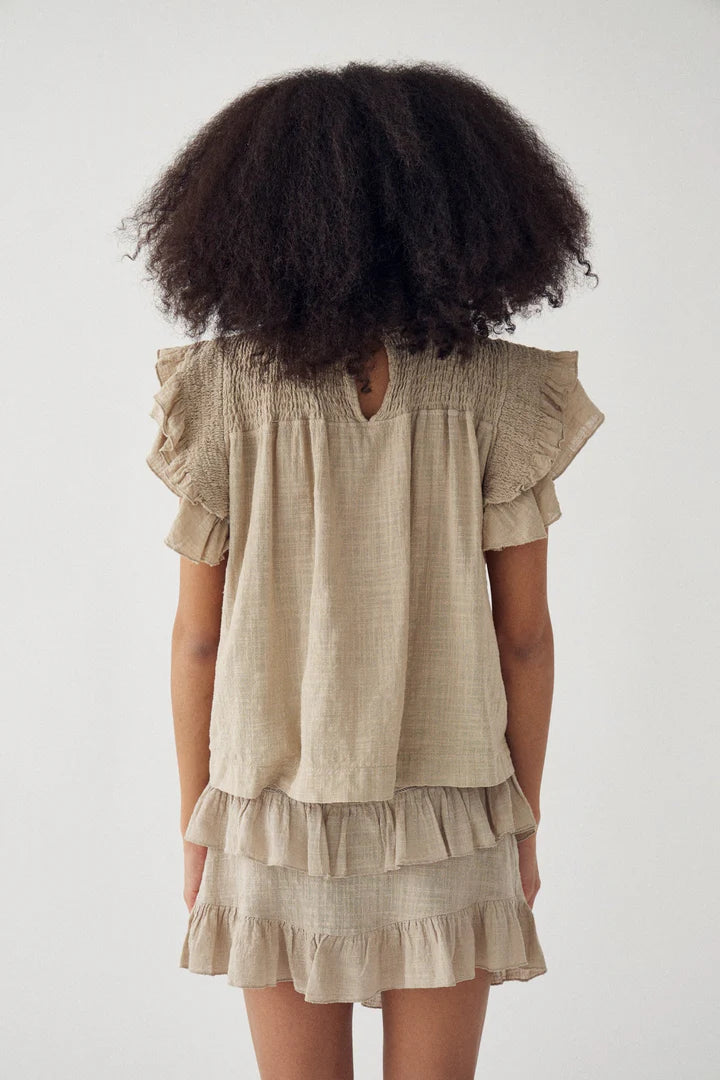 MAURA BLOUSE GREY IVORY