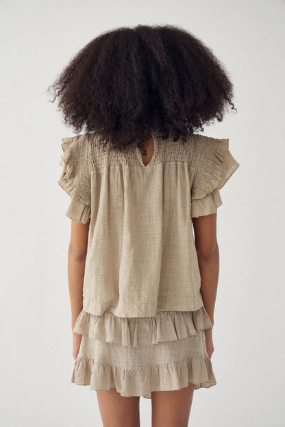 MAURA BLOUSE GREY IVORY
