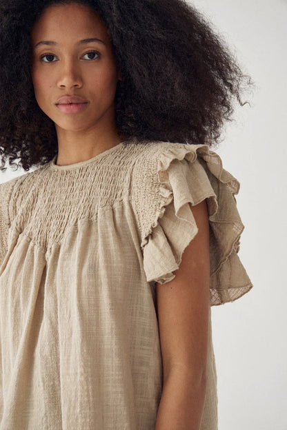 MAURA BLOUSE GREY IVORY