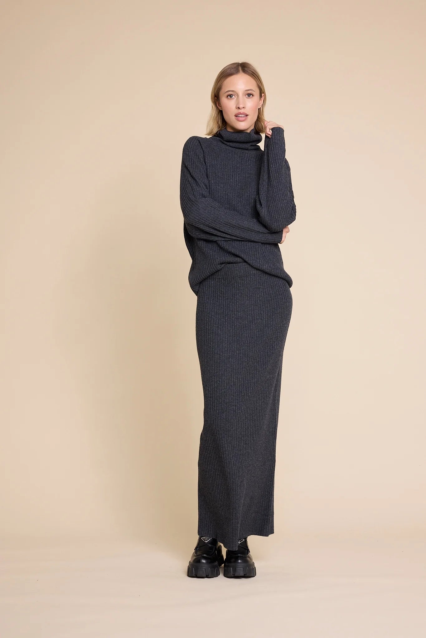NEW MARTINE RIBBED SWEATER ANTRACITE
