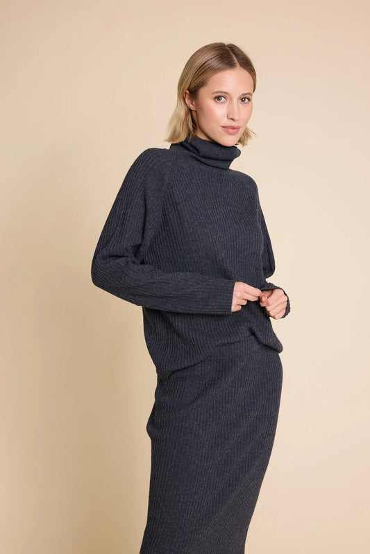 NEW MARTINE RIBBED SWEATER ANTRACITE