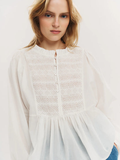 RUBY BUTTON BLOUSE WHITE