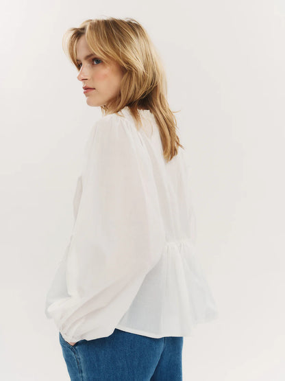 RUBY BUTTON BLOUSE WHITE